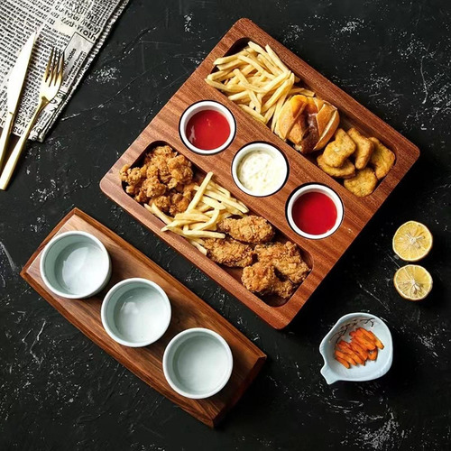 Plato Para , Plato Rectangular Para Bistec Con Cuenco