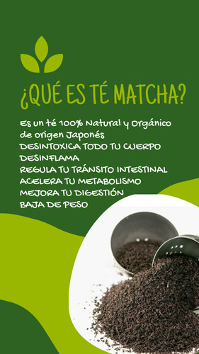 Te Matcha Slim Quema Grasa Adelgazante Polvo Para Mate