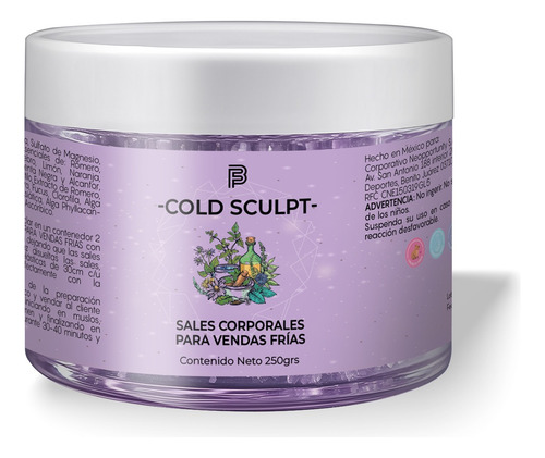 Beauty Freedom Cold Sculpt Sal Reductiva Vendas Frías 250gr Color Lavanda