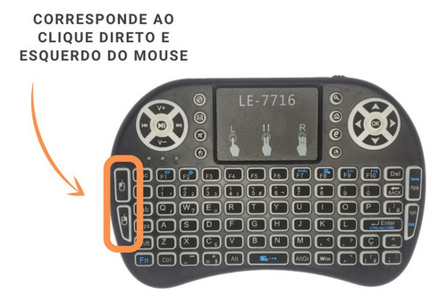 Le7716 Mini Keyboard Lelong C/ Tecla Luminosas P/ Tv Box Preto