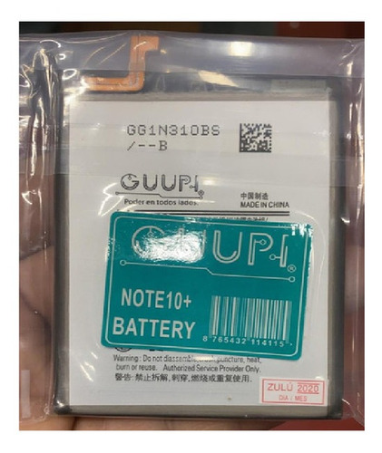 Bateria Pila Guupi Samsung Galaxy Note 10+ Plus Sellada Nuev