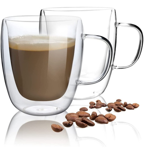 Set De Tazas Para Capuchino X 2 Piezas Doble Pared Oferta