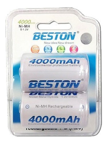 Bst-dr20 - Bateria Beston Tipo D Recargable Bl X 2