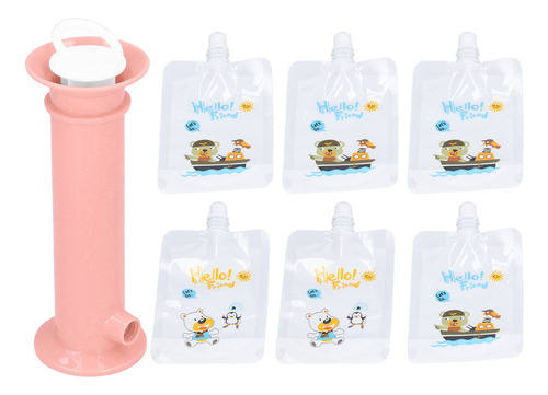 Juego De Bolsas De Comida For Bebés De Color Puro, Color Ro