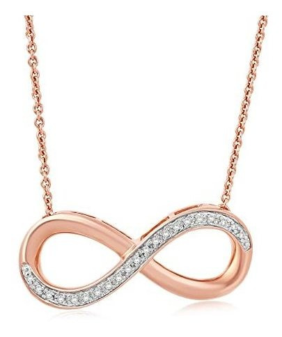 Collar De Oro De 18 Quilates Rose Jewelili Plata De Ley Chap