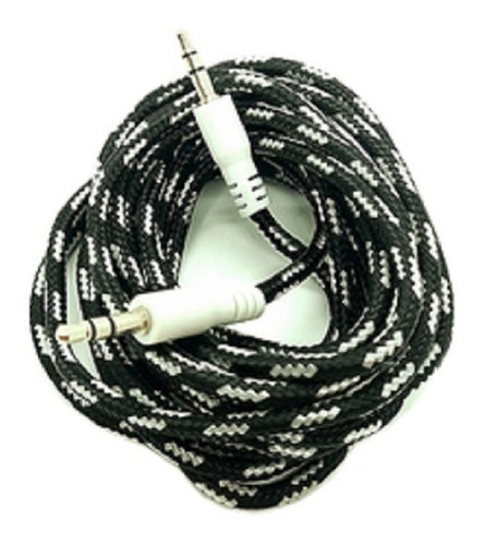 Imagen 4 de 5 de Cable Auxiliar Audio Mini Plug 3,5 Mm 3 Metros Mallado Largo