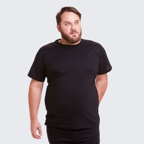 Camiseta Básica Masculina Plus Size Casual Algodão 