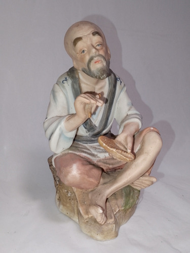 Figura De Porcelana Capodimonte Numerada Anciano En Perfecto