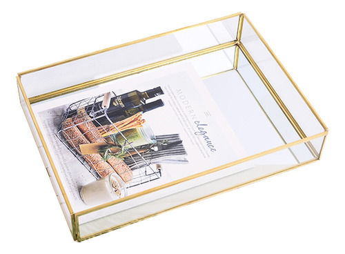 Bandeja Tray Mirror Gold Mirror Para Perfume, Maquillaje Y A