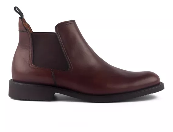 Bota Cuero Vacuno Chelsea Marrón Suela Goma Hombre 302116