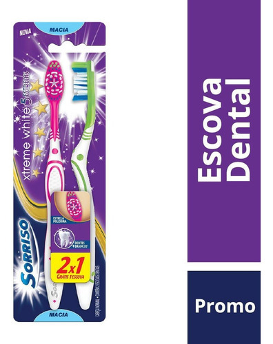 Escova Dental Sorriso Xtreme White 5 Estrelas Leve 2 Pague 1