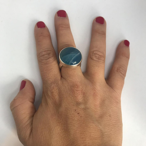 Anillo Plata 925 Macizo No Hueco! Con Piedra De 2cm