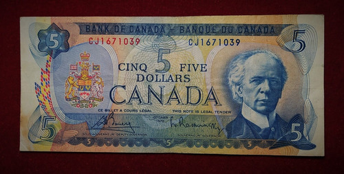 Billete 5 Dolares Canada 1972 Pick 87 A 