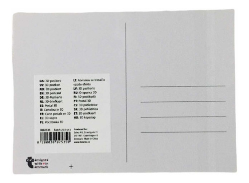 Postales Importadas 3 D Set De 6 Unidades Varios Diseños