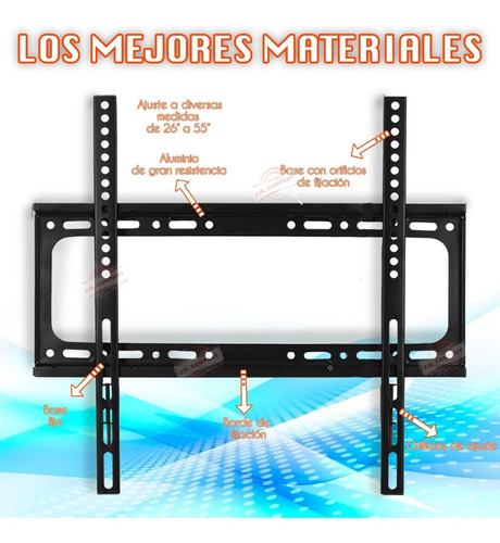 Soporte Metalico Fijo Pantalla Panel Tv 26 A 55 Pulgadas Color Negro