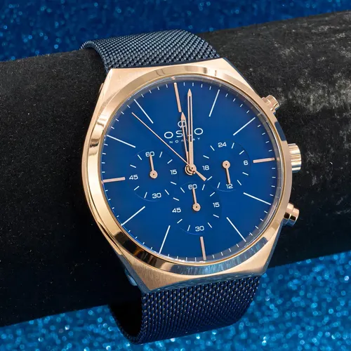 Relógios Oslo Omtsscvd0012 D2dx Slim Crono Safira Mesh Azul Bisel