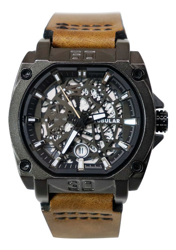 Reloj Tubular De Cuero Casual Para Hombre Con Cronógrafo