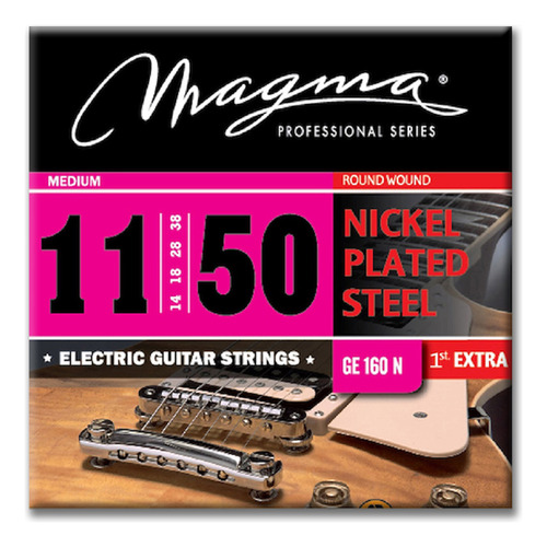 Cuerdas Guitarra Electrica Magma 011 050 Nickel Ge160n + 1ra