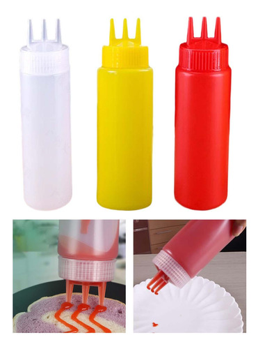 3 Uds Botella De De Prensa Contenedor Botella De 650ml