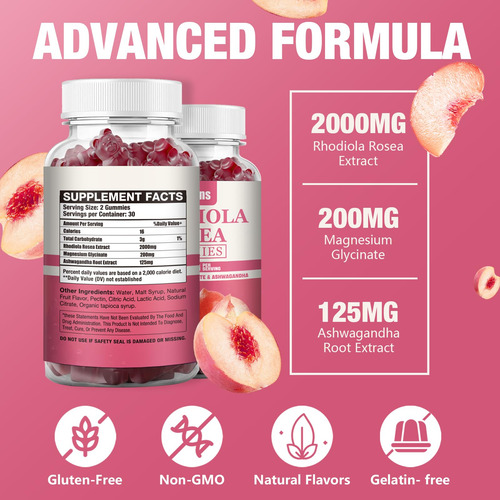 Patxans Gomitas Rhodiola Rosea 2000mg 120 Tabletas Pack 2