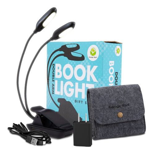 Ecologic Mart - Luz De Libro Recargable De Doble Brazo Para