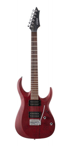 Imagen 1 de 10 de Guitarra eléctrica Cort X Series X100 de meranti black cherry poro abierto con diapasón de jatoba
