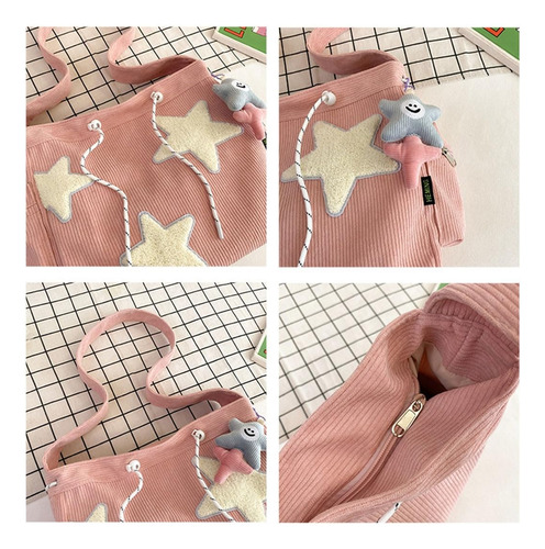 Para S Y2k Star Tote Hobo Bolso Bandolera Con Cremallera De