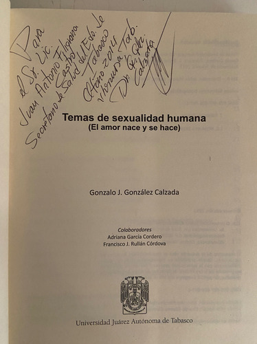 Temas De Sexualidad Humana - Gonzalo Gonzalez Calzada (ujat) (Usado)