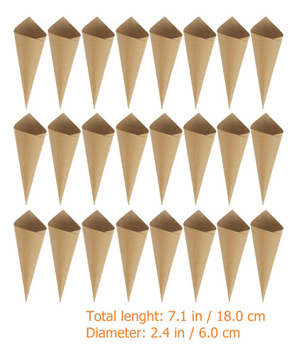 Cones De Papel Para Candy Buffet Kraft Paper 120 Unidades