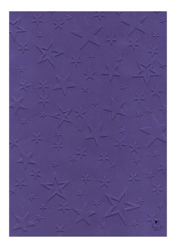 Placa De Textura Relevo Emboss 12,9 Cm X 18,4 Cm Estrelas