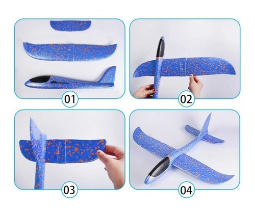 Avión Planeador Plumavit 50x47cm Con Luces Led / Lhua Store