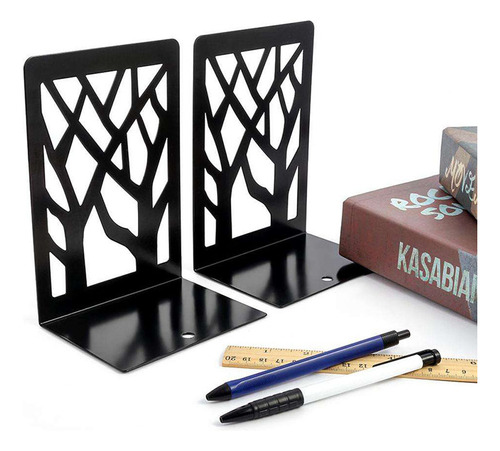 Soportes Metálicos Para Libros, 2 Pares Antideslizantes
