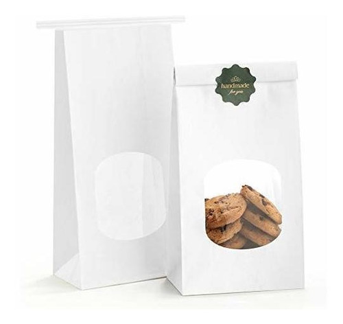 Bagdream Panadería Bolsas Con Ventana De Papel Kraft Bolsas 