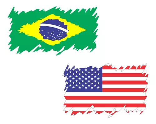 Adesivo Bandeira Do Brasil E Estados Unidos 2un Parede Jeep
