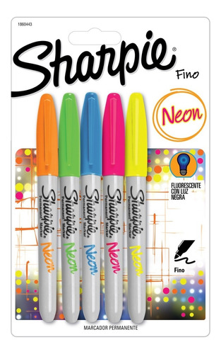 Marcador Sharpie Neon Pack X 5 Und