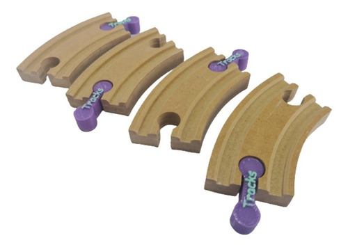Imagen 5 de 8 de Tramos Vias Madera 8 Curvas Compatible Trencity/ Brio / Hape