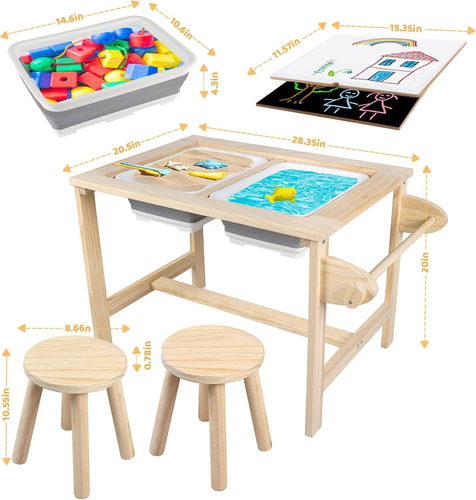 Mesa Sensorial Para Niños Pequeños, Juego De Mesa Y Silla Co