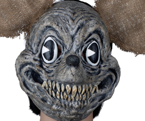 Máscara Ratón Asesino Creepy Mouse Malvado Disfraz Halloween Color Marrón Claro