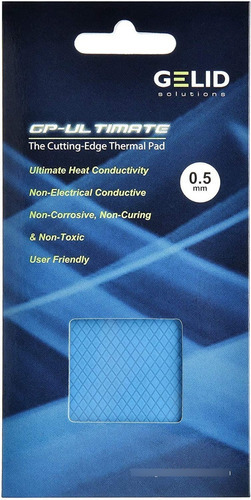 Thermal Pad Gelid Gp Ultimate Alto Rend 15 W/mk 90x50x0.5 Mm Color Azul