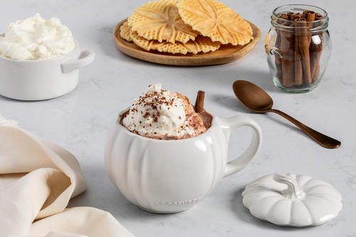 Taza Le Creuset, Cerámica, Diseño De Calabaza, Con Tapa, 414