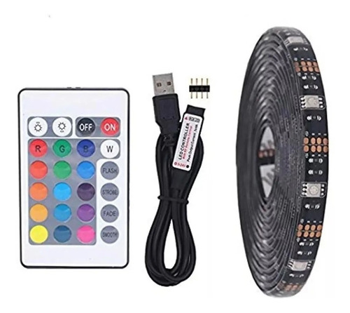 Luces Led Rgb 5050 Usb 2 Metros Tira Tik Tok Control Remoto 