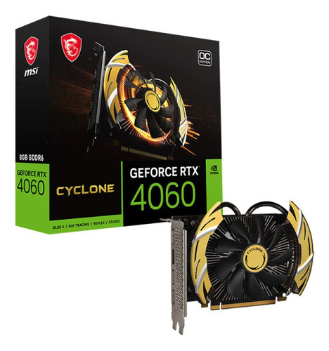 Msi Rtx 4060 Cyclone 8g Oc Nv, 8gb Gddr6, Color Dorado