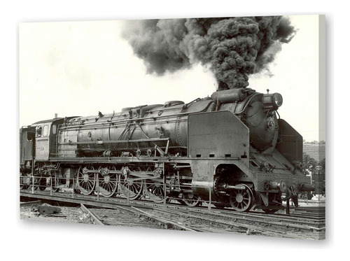 Cuadro Canvas Locomotora Trenes Ferrovias Anden Viaje P2
