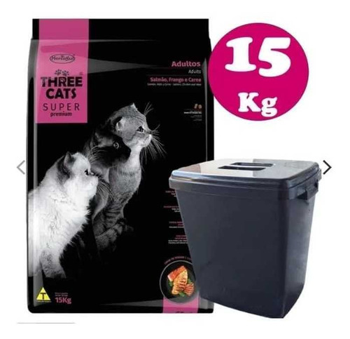 Three Cats Adulto Super Premium 15kg + Contenedor