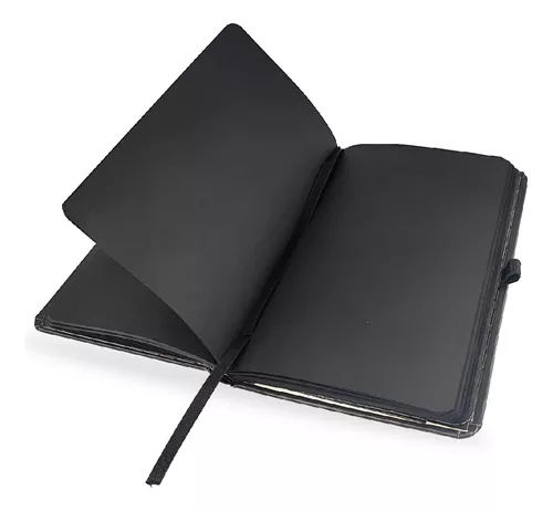 CUADERNO BOCETOS NEGRO HOJAS NEGRAS 13 X 21 CM 140 G 80 HOJAS