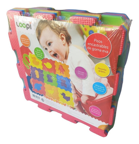 Imagen 2 de 6 de Piso Goma Eva 816 Set X 9 Animales