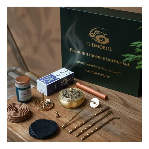 Quemador De Incienso De Cobre Tudmoeol Y Kit De Herramientas