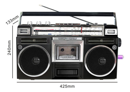Cassete Player Gravador Cassete Para Mp3 Conversor Preto