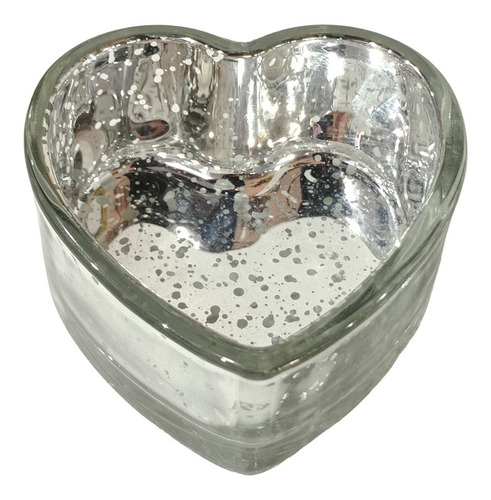 Porta Vela Corazon De Vidrio Deco Souvenir X3 Unidades