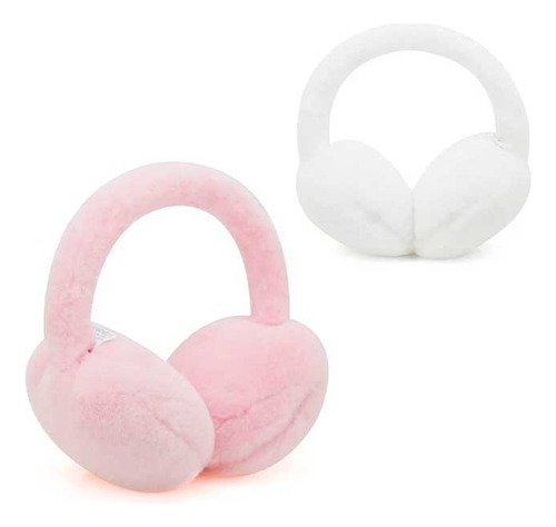 Orejera Infantil Peluda Comunes Lisas Marca Trendy Color Blanco Diseño De La Tela Liso